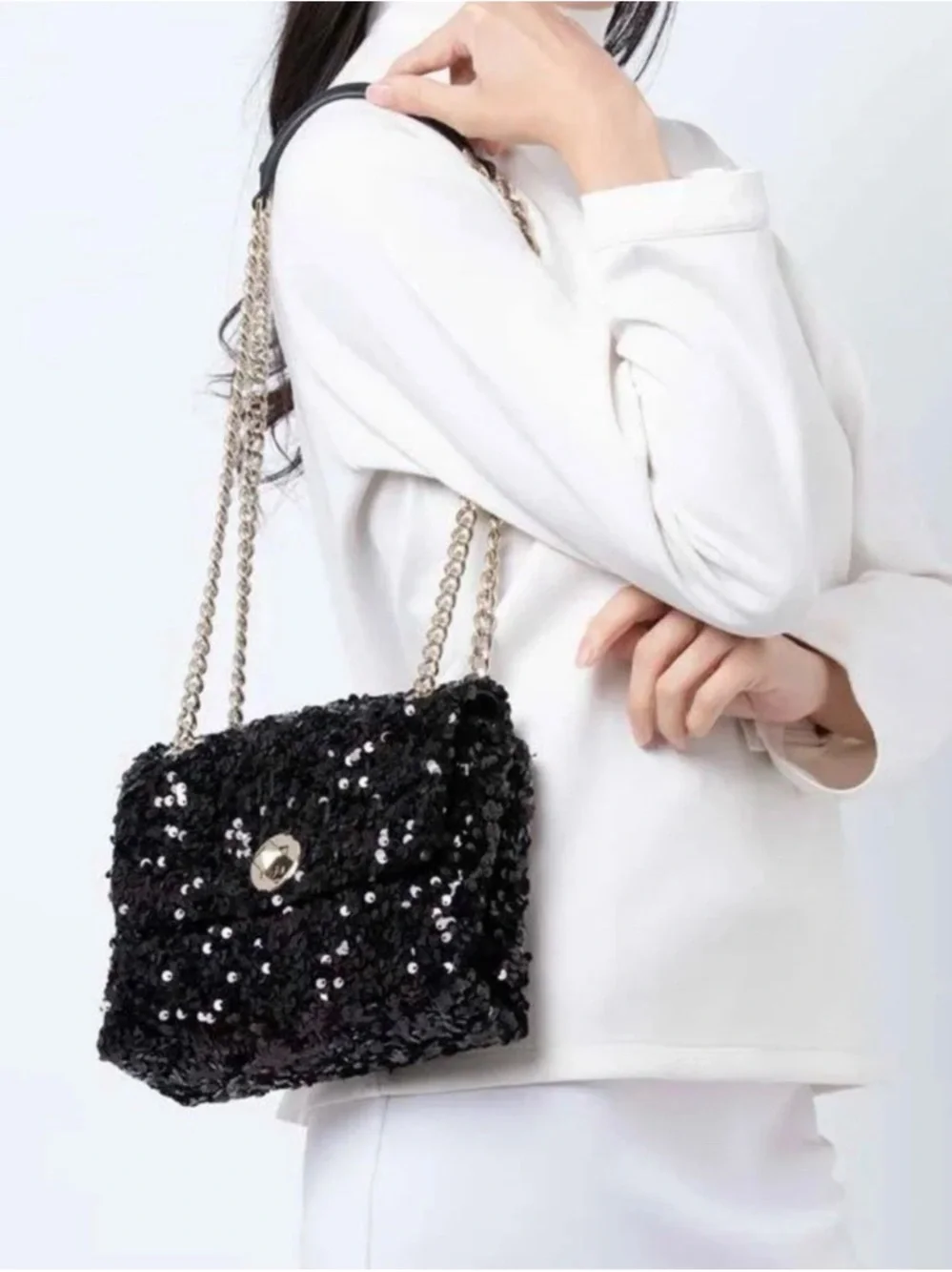 kate spade Black Sequin Chain Shoulder Bag - Picture 4 of 4